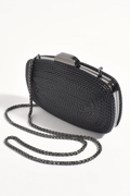 Adorne Leela Rope Detail Structured Clutch - Black AVD1738