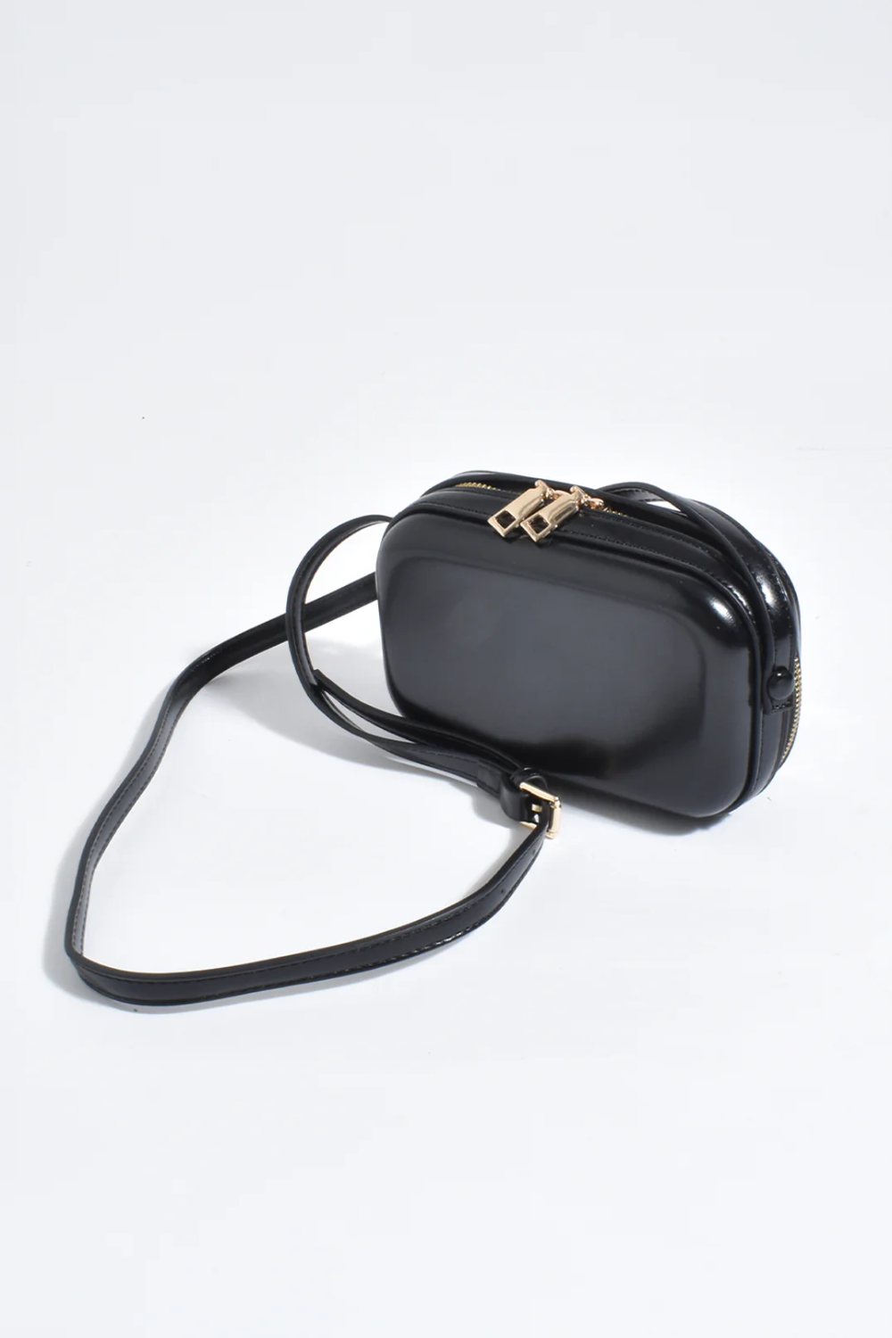 Adorne Cara Curved Camera Crossbody Bag - Black AXD1966