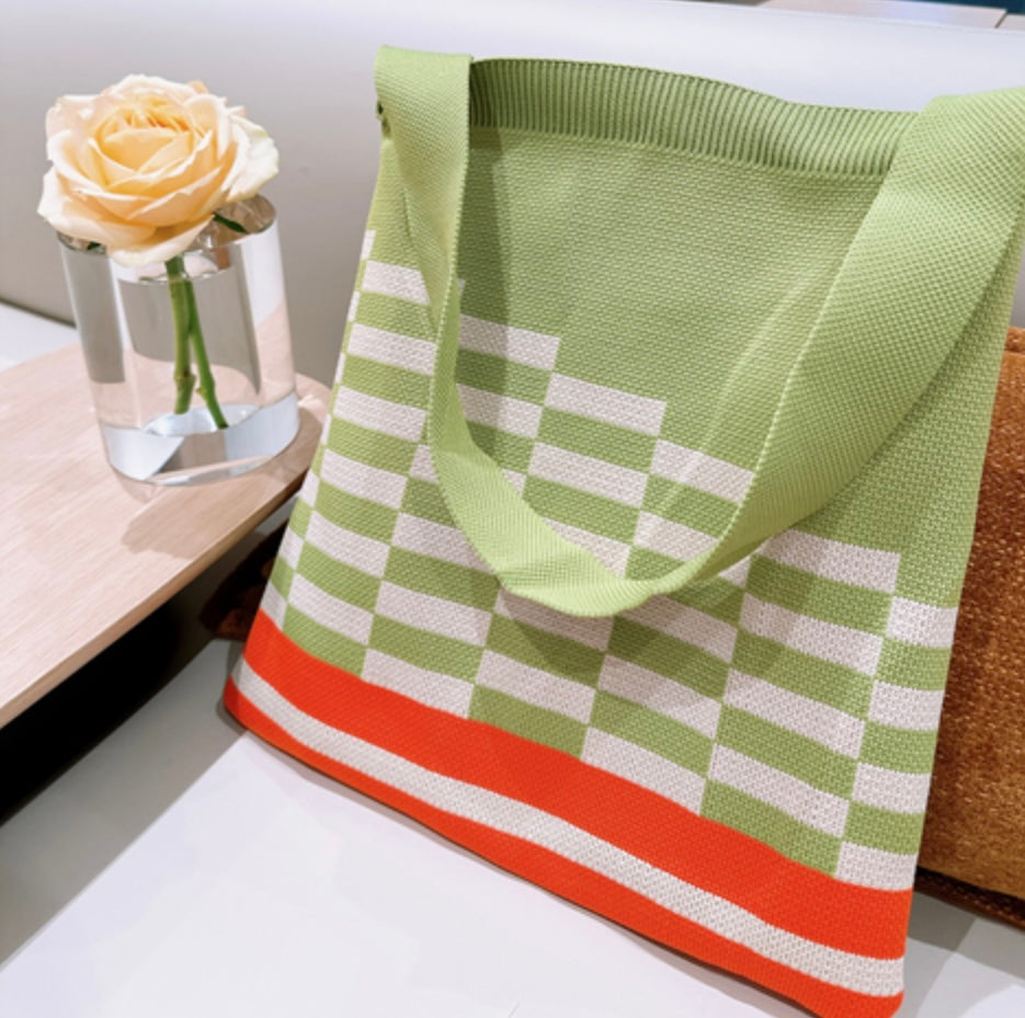 Blue Scarab Knitted Tote Bag A43317