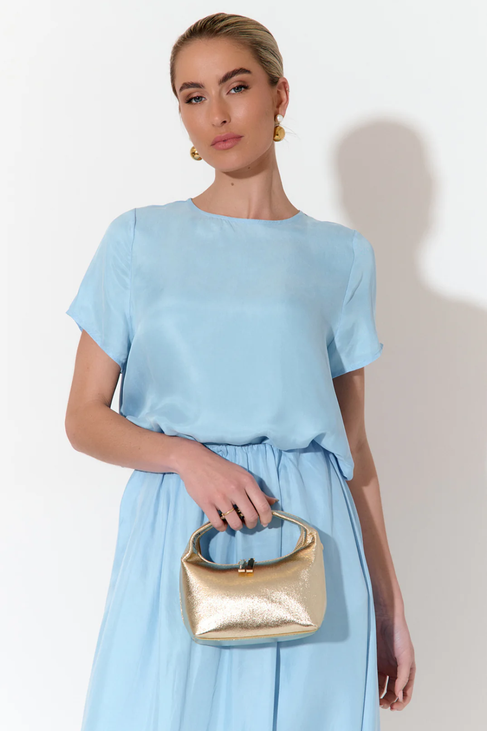 Adorne Lia Patent Curved Small Bag - Black AXD1894