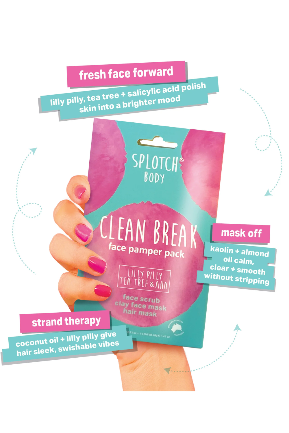 Splotch Body Lilly Pilly Tea Tree & AHA Clean Break Face Pamper Pack