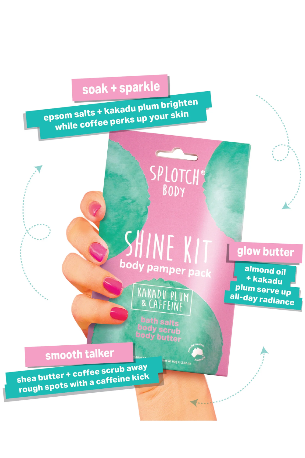 Splotch Body Kakadu Plum & Caffeine Shine Kit Body Pamper Pack