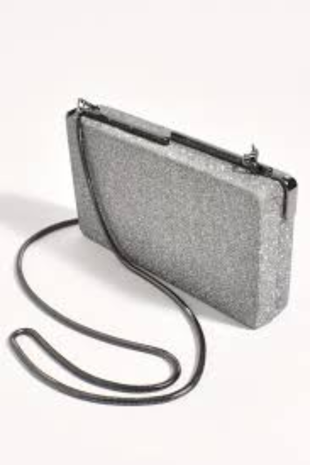 Adorne Charlene Rectangle Structured Clutch - Gunmetal AVD1762