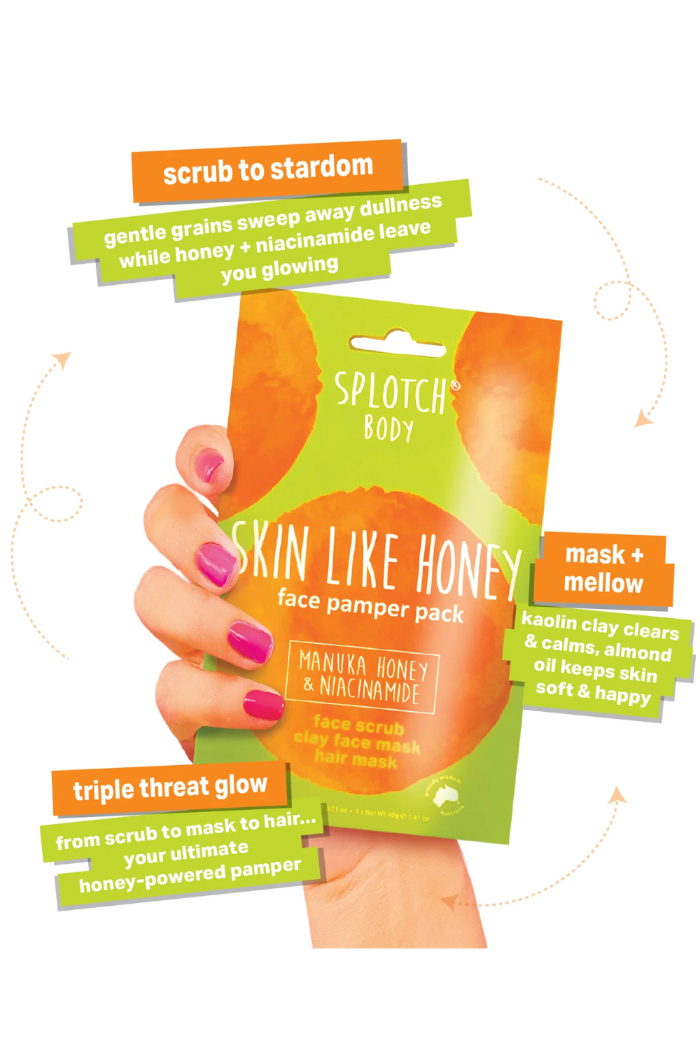 Splotch Body Manuka Honey & Niacinamide Skin Like Honey Face Pamper Pack