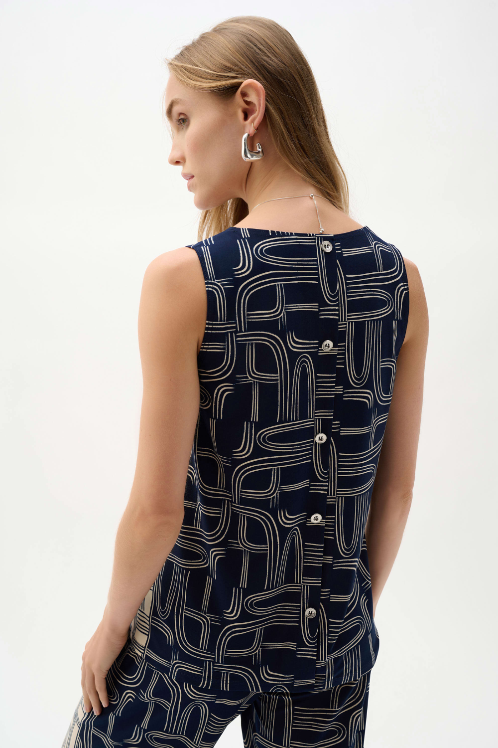 Joseph Ribkoff Silky Knit Geometric Print Straight Top 262107