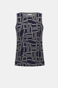 Joseph Ribkoff Silky Knit Geometric Print Straight Top 262107