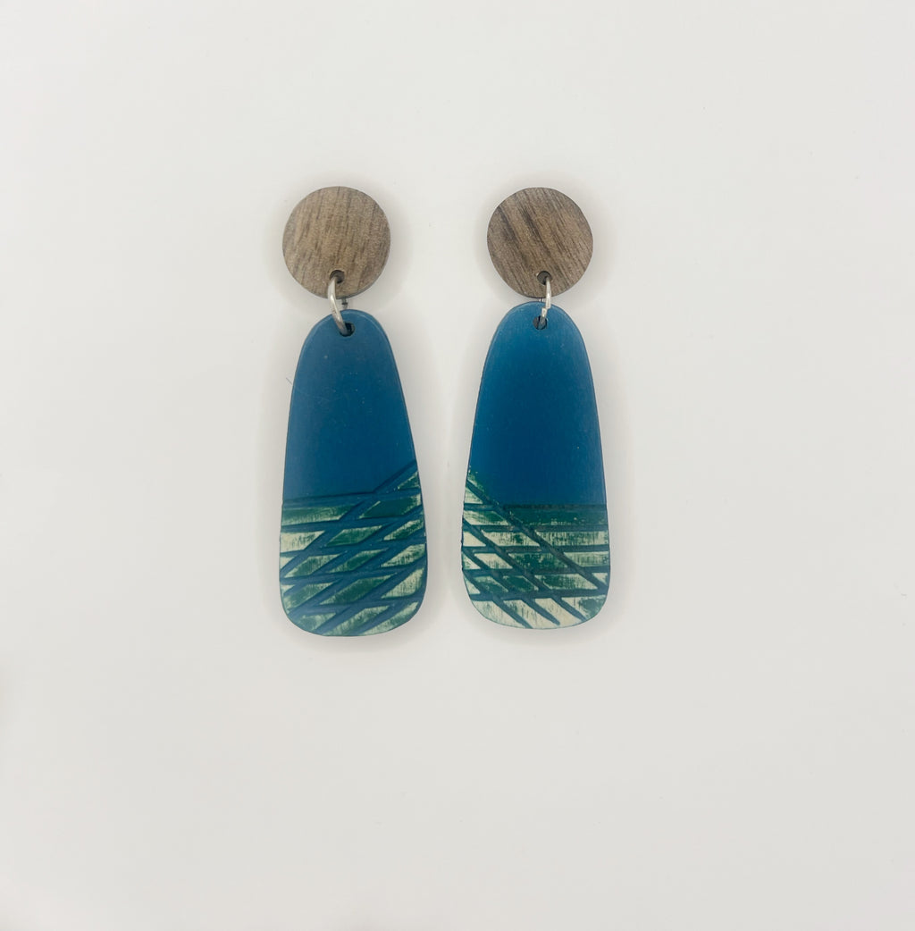 Blue Scarab Earrings BS181