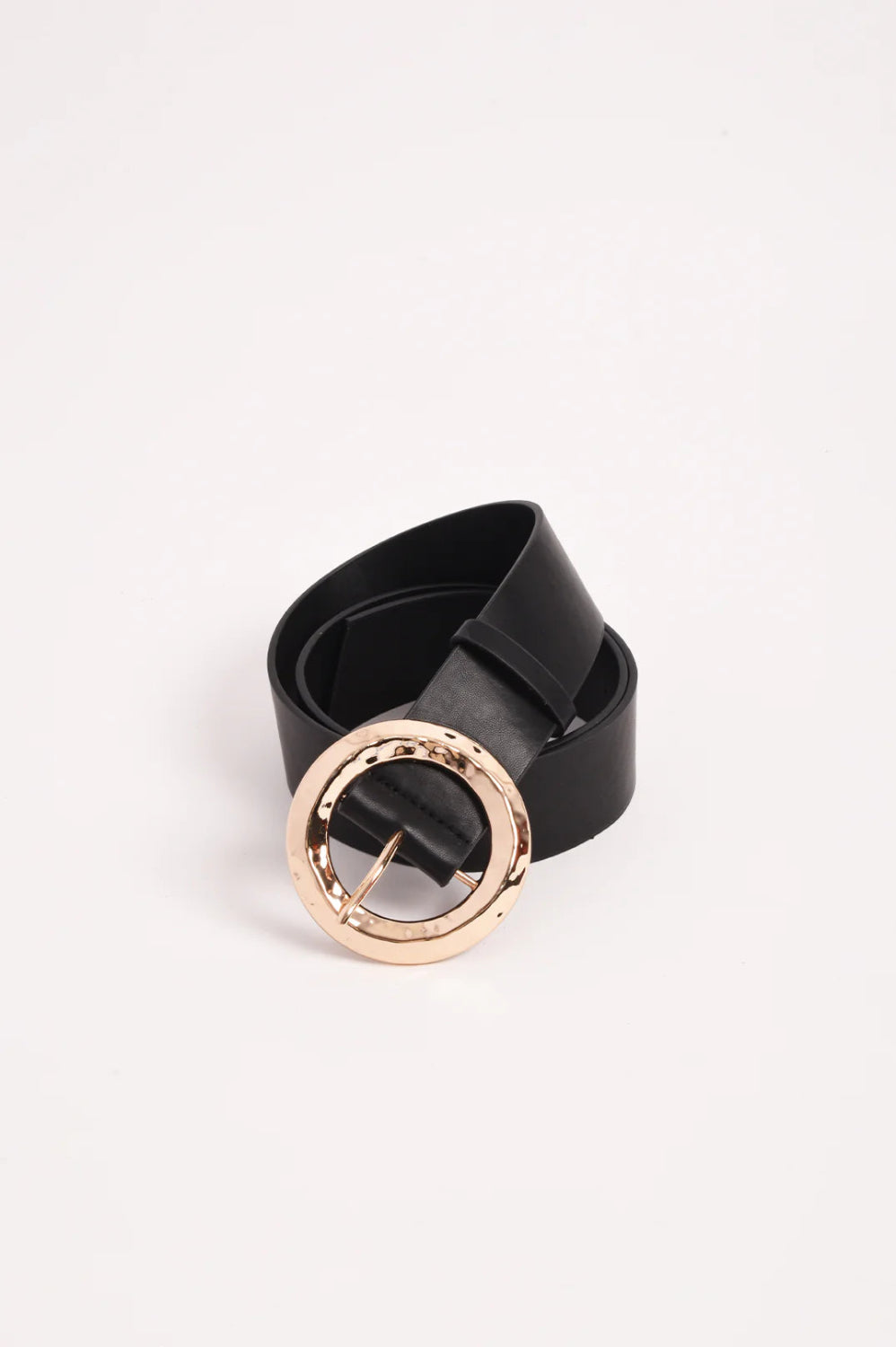 Adorne Textured Round Buckle Belt ABD1725