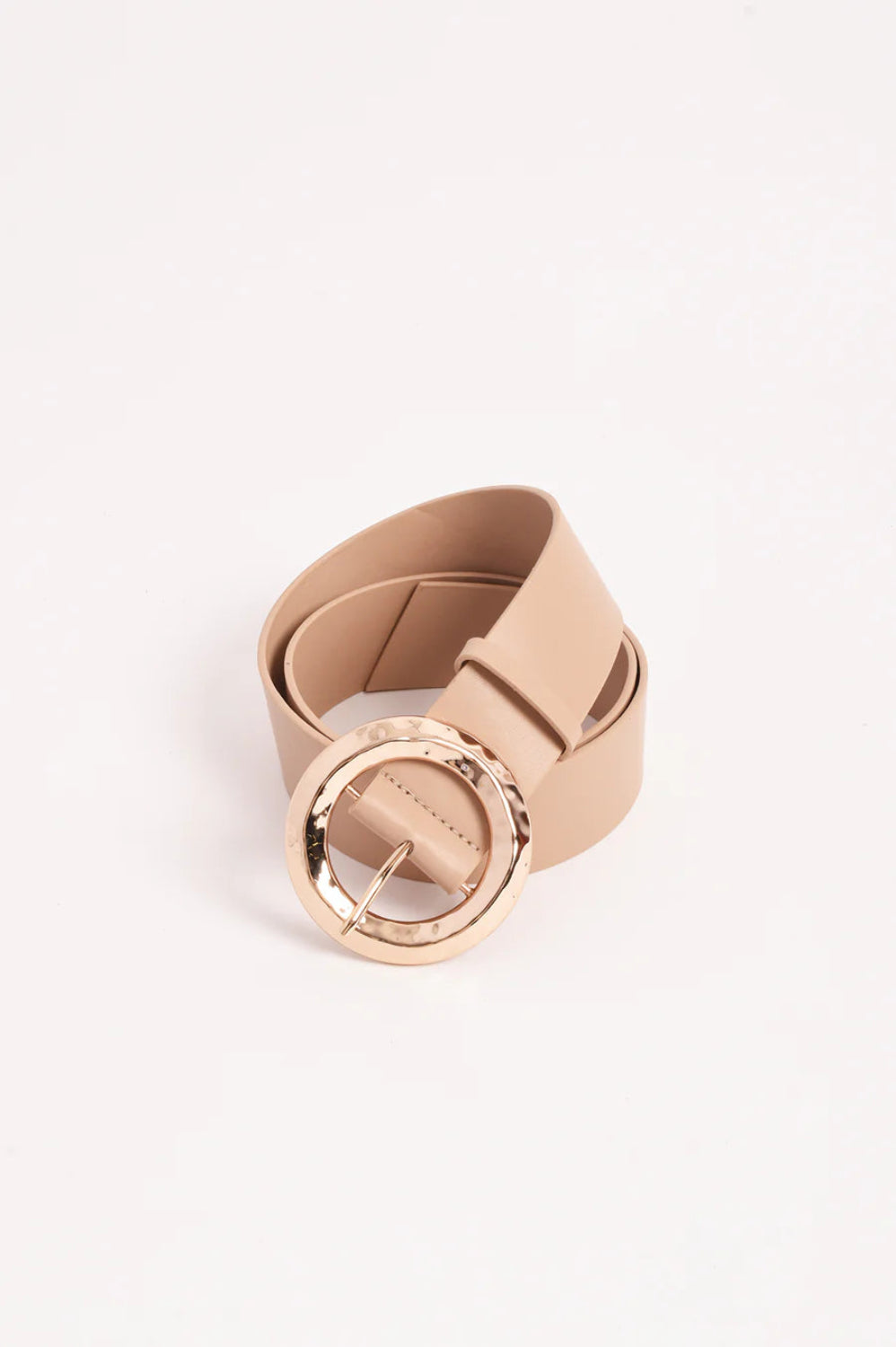 Adorne Textured Round Buckle Belt ABD1725