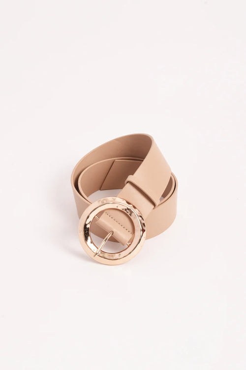 Adorne Textured Round Buckle Belt ABD1725