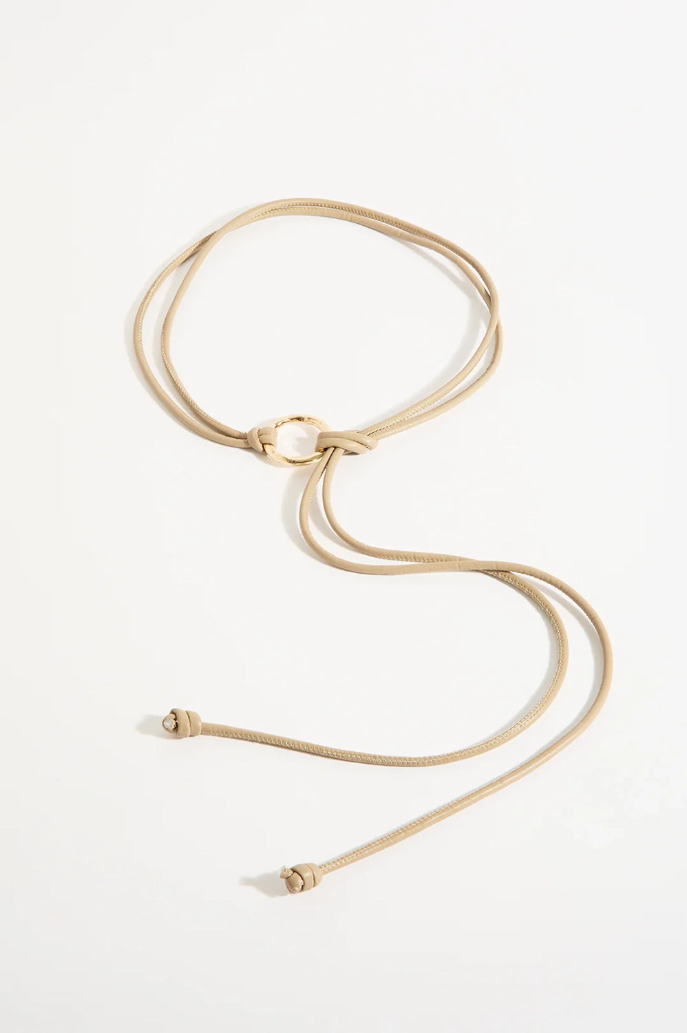 Gold necklace on a white background