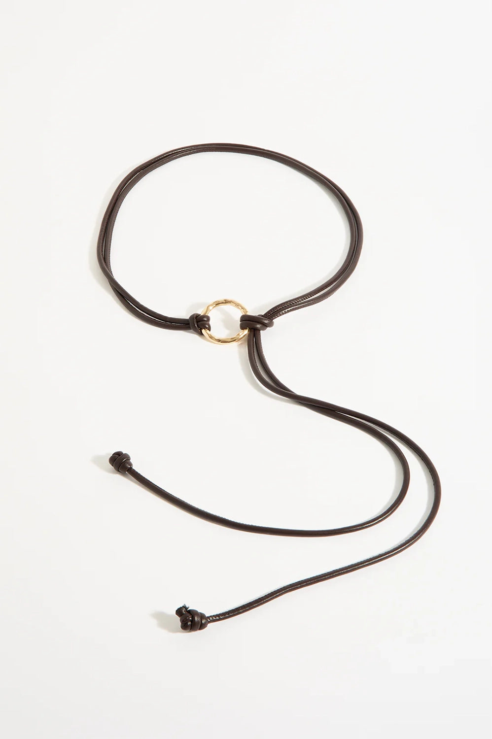 Adorne Textured Metal Ring Front Tie Belt ABD1741