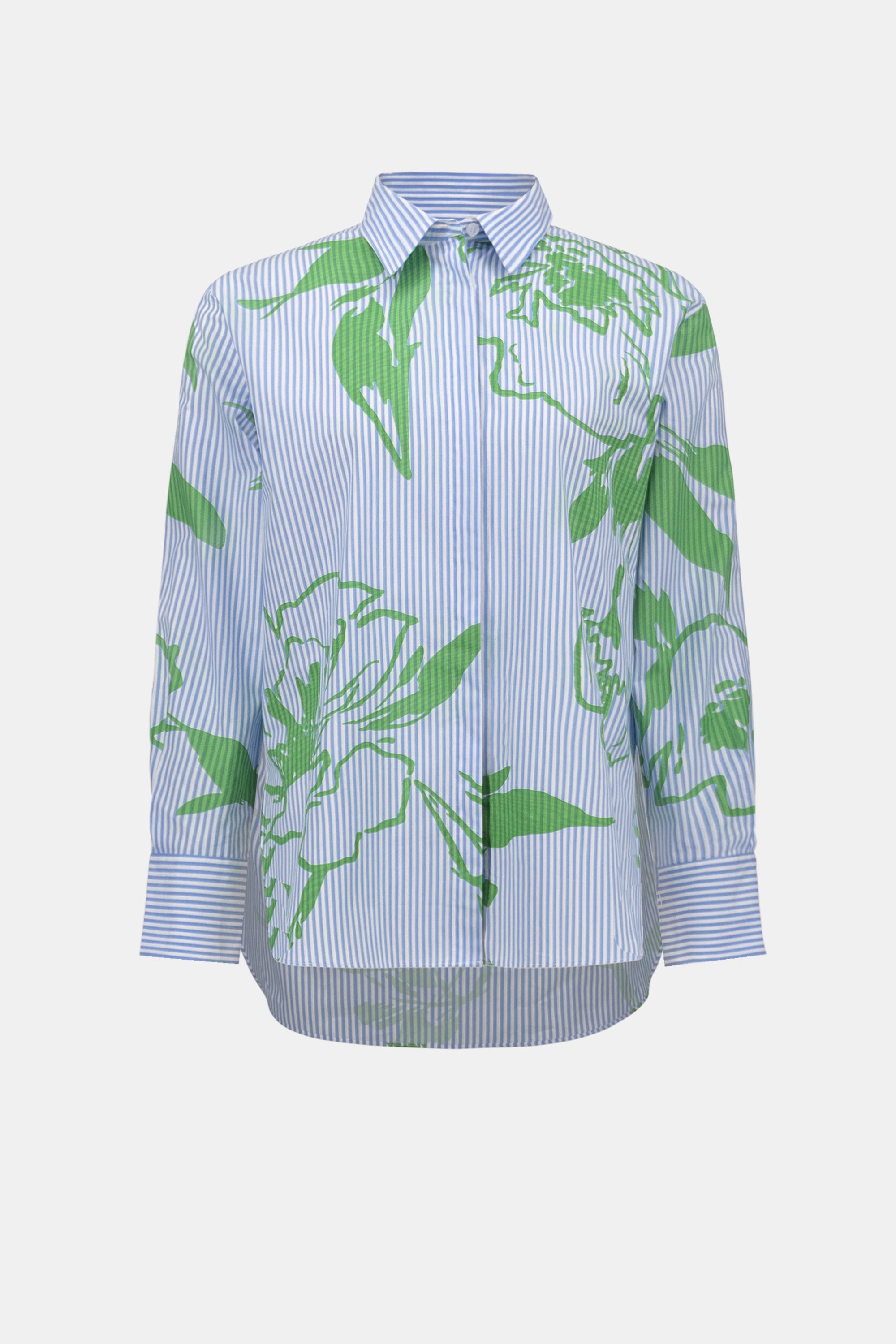 Joseph Ribkoff Cotton Stripe Floral Print Boxy Blouse 262951
