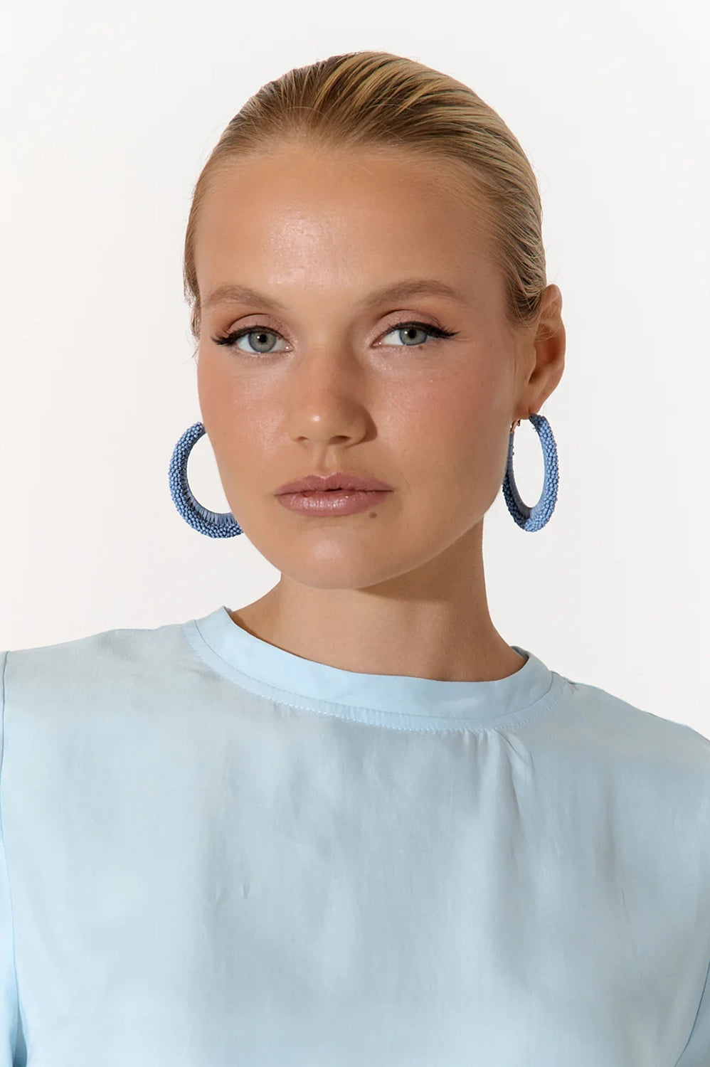 Adorne Pearl Bead and Raffia Event Hoops AEA3416