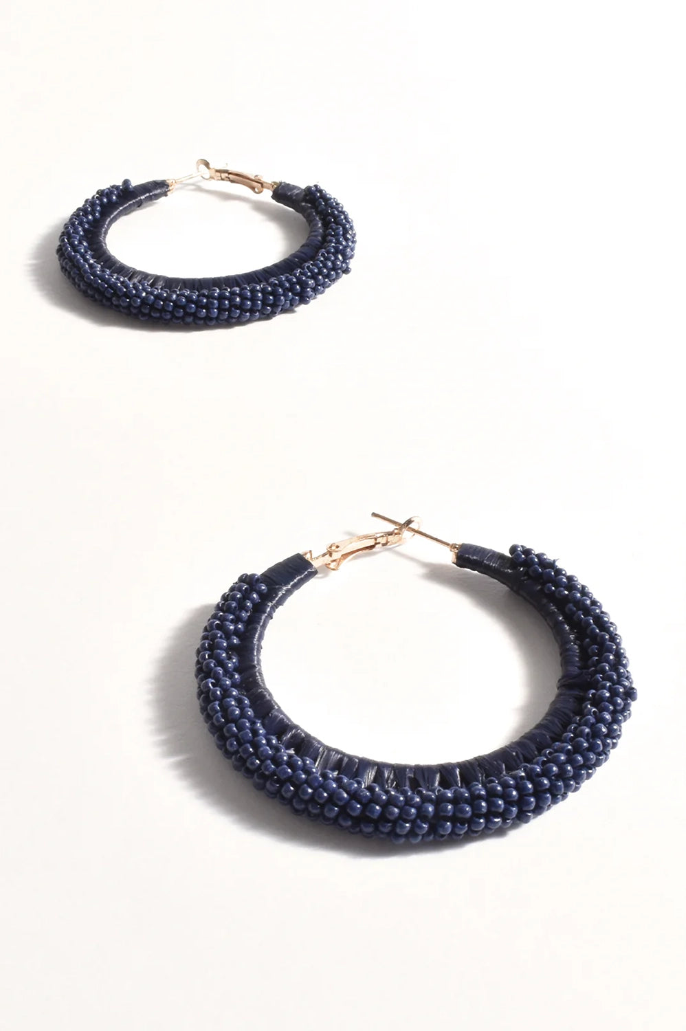 Adorne Pearl Bead and Raffia Event Hoops AEA3416