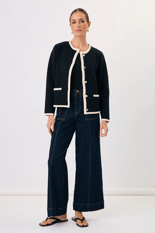 Adorne Annabel Contrast Knit Jacket AJD1903