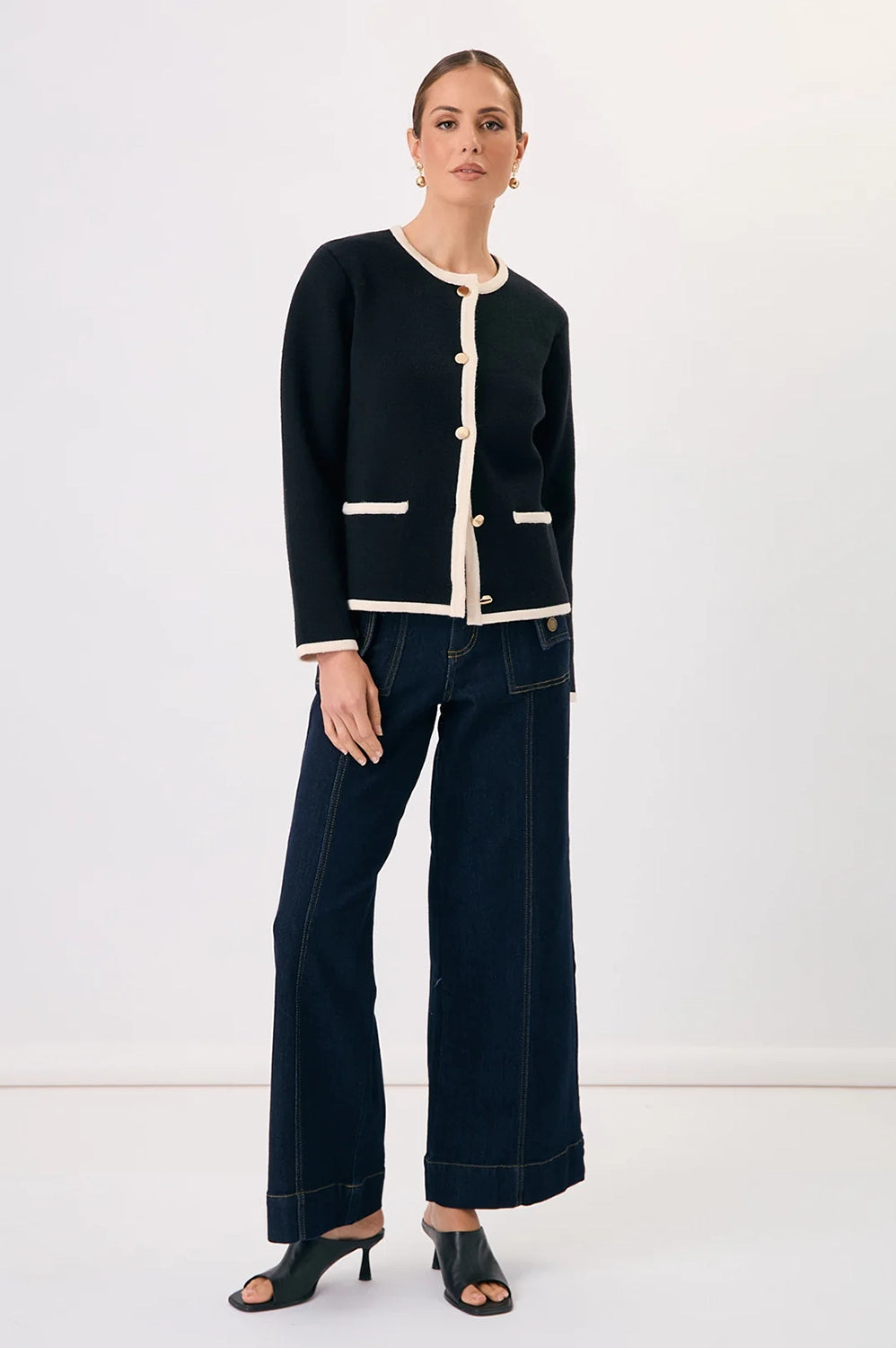 Adorne Annabel Contrast Knit Jacket AJD1903