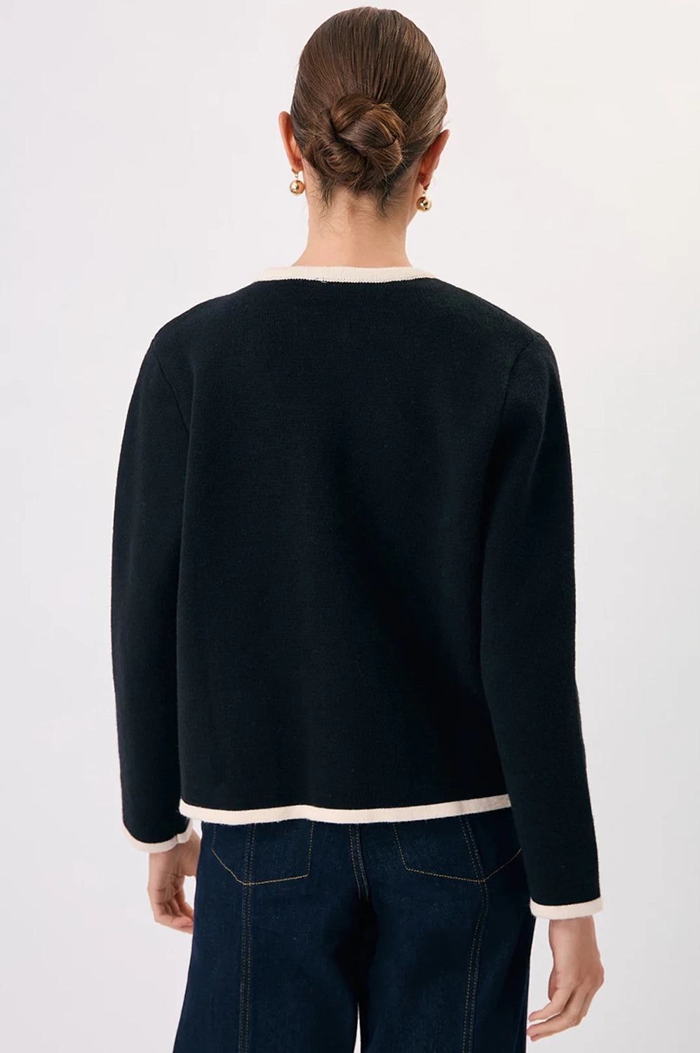 Adorne Annabel Contrast Knit Jacket AJD1903