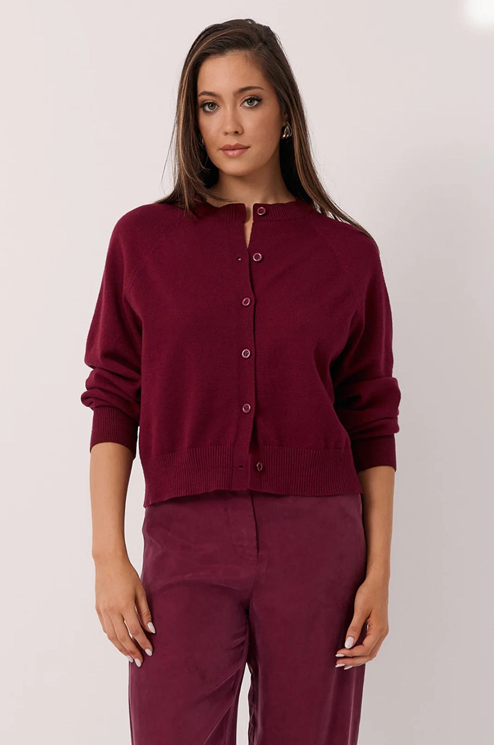 Adorne Freddy Knit Cardigan - Burgundy AJD1904