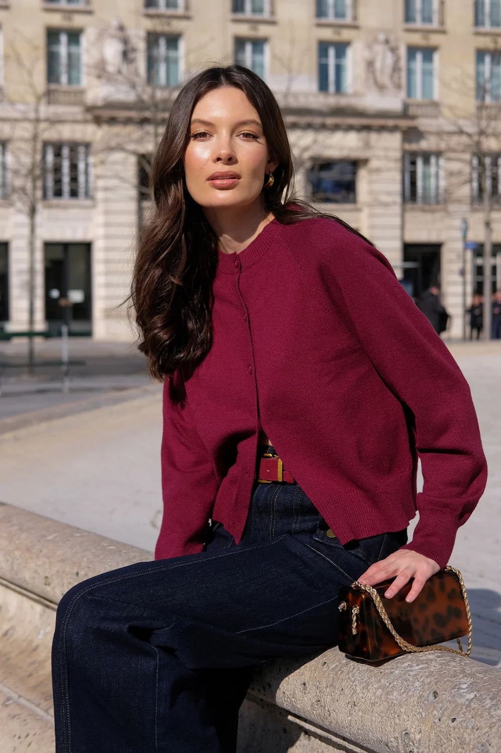 Adorne Freddy Knit Cardigan - Burgundy AJD1904