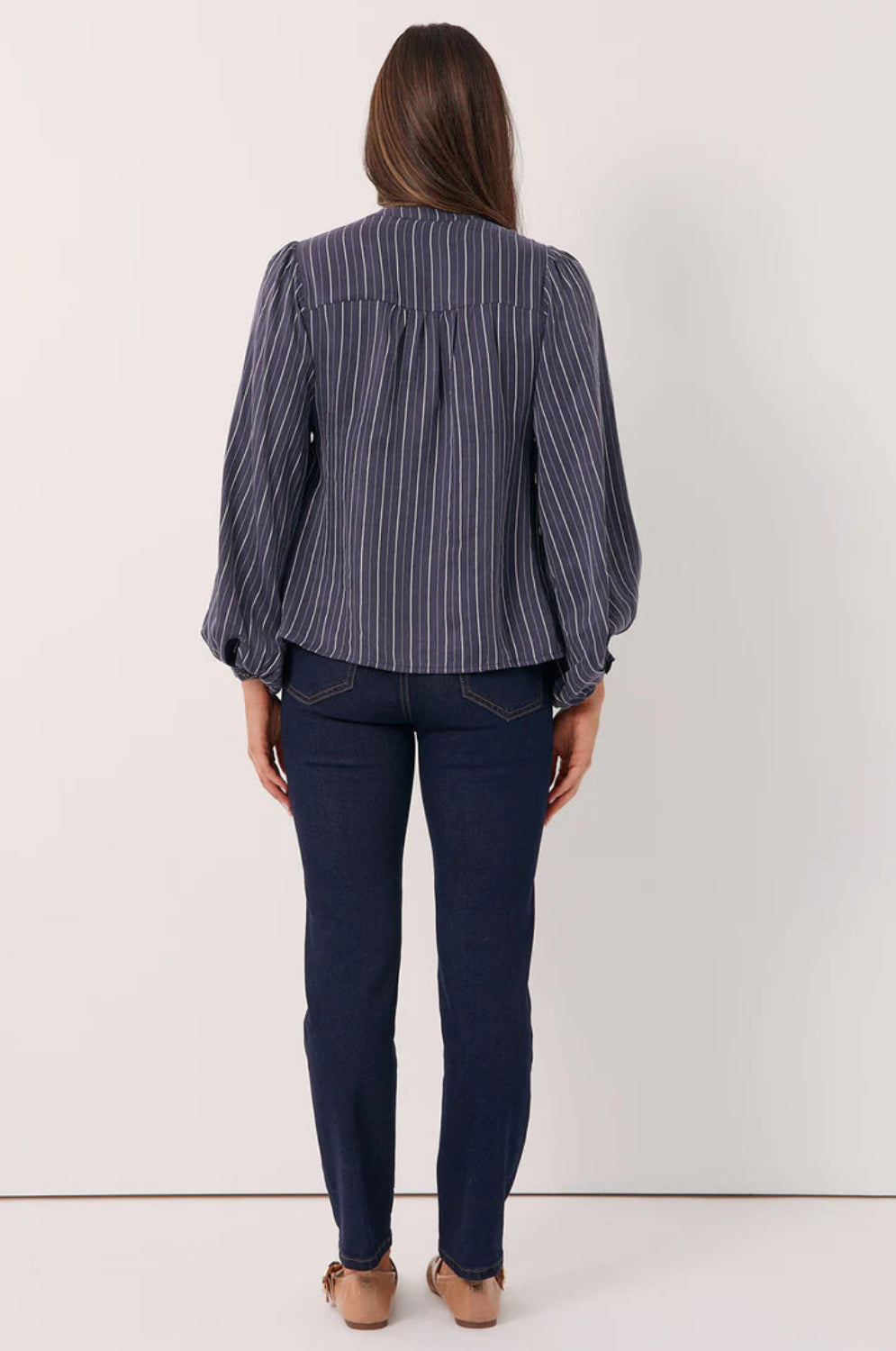 Adorne Issy Striped Cupro Top AJD1925