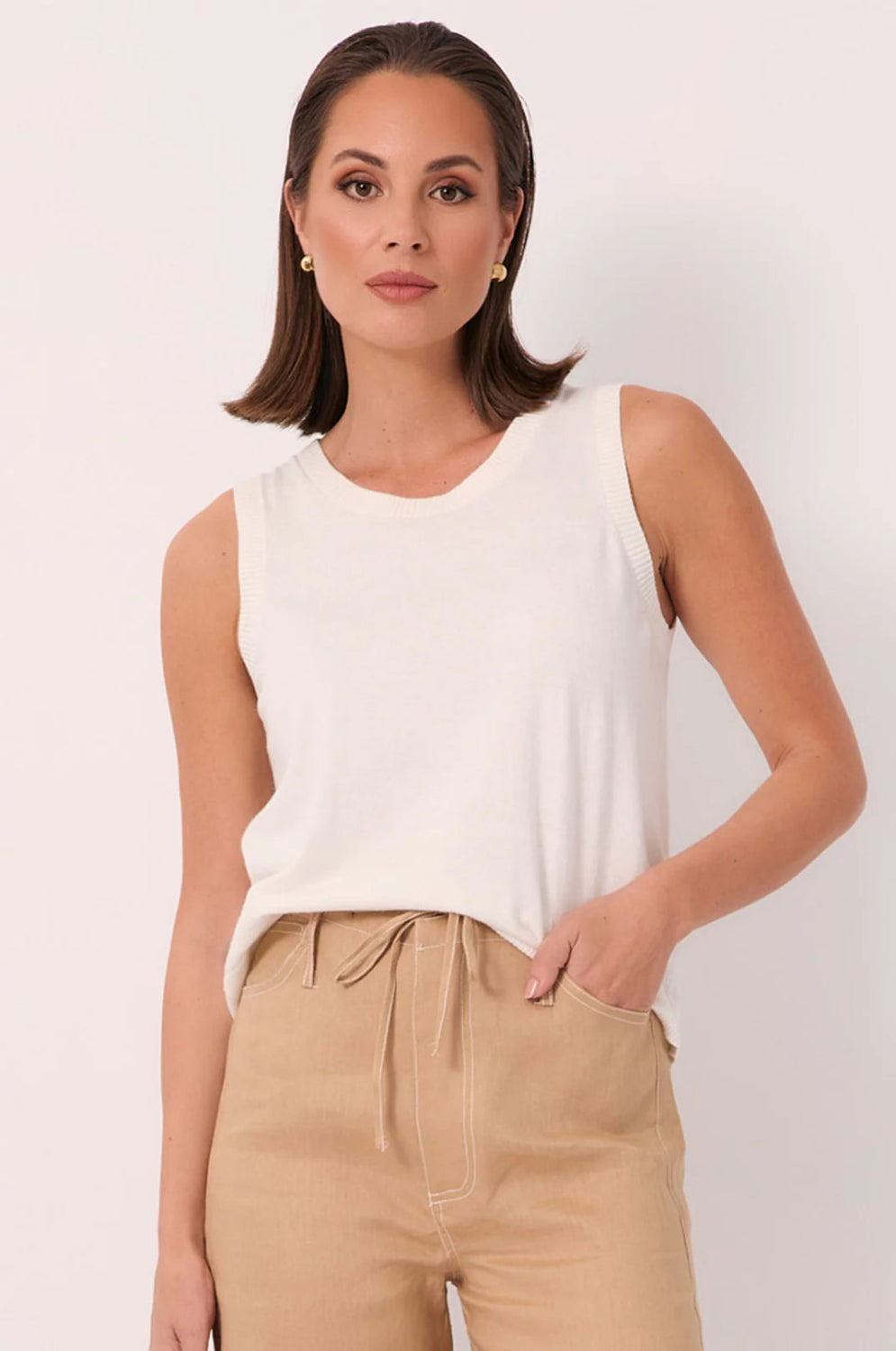 Adorne Tilly Cotton Cashmere Knit Top AJD1987