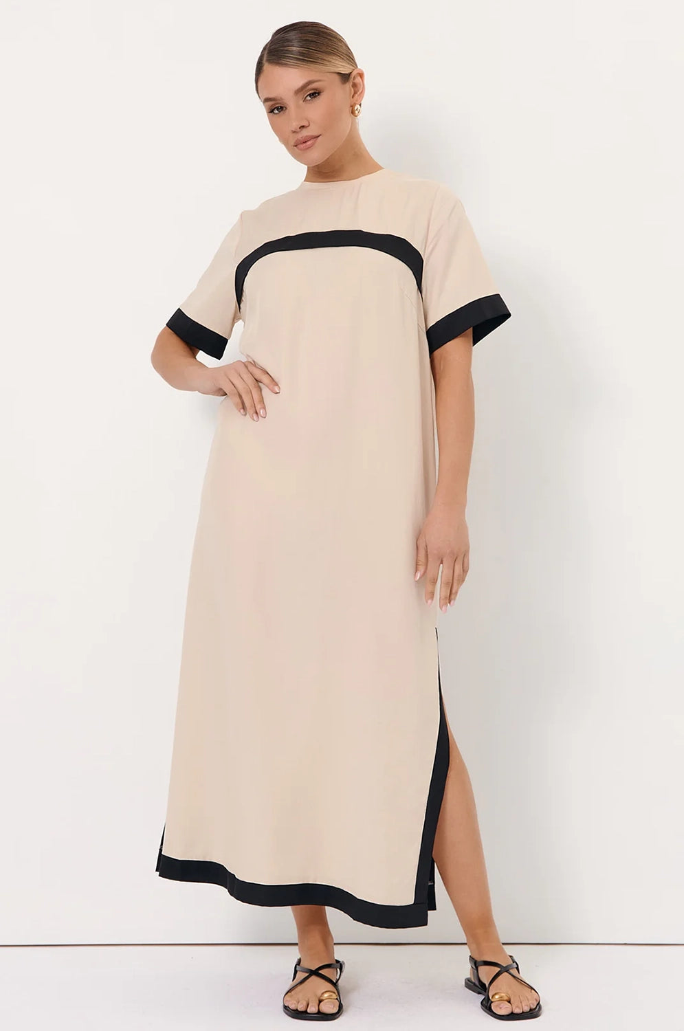 Adorne Freddy Sienna Short Sleeve Maxi Dress AJD2069