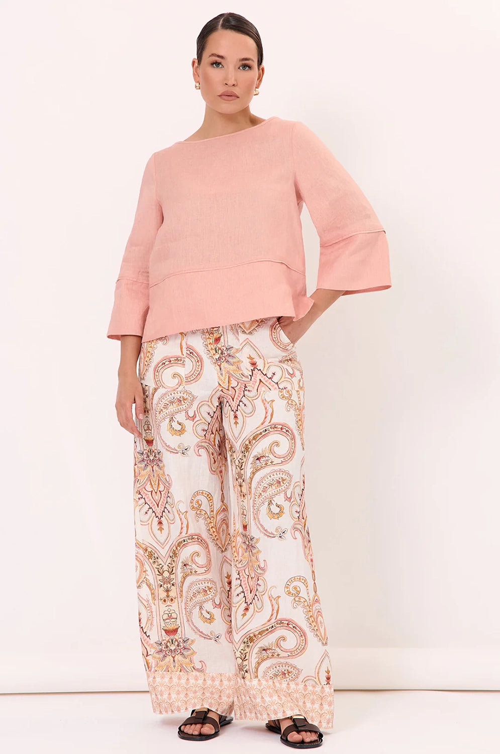 Adorne Freddy Phoenix Linen Top (Pink) AJD2122