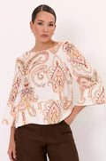 Adorne Freddy Phoenix Linen Top (Print) AJD2122