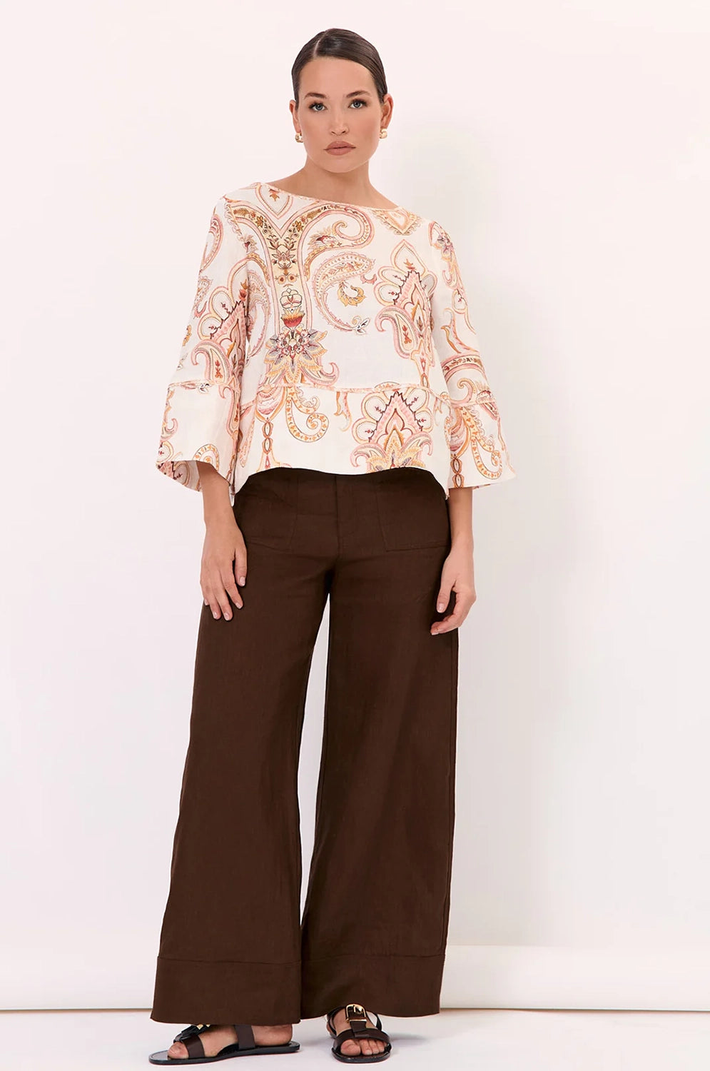 Adorne Freddy Phoenix Linen Top (Print) AJD2122