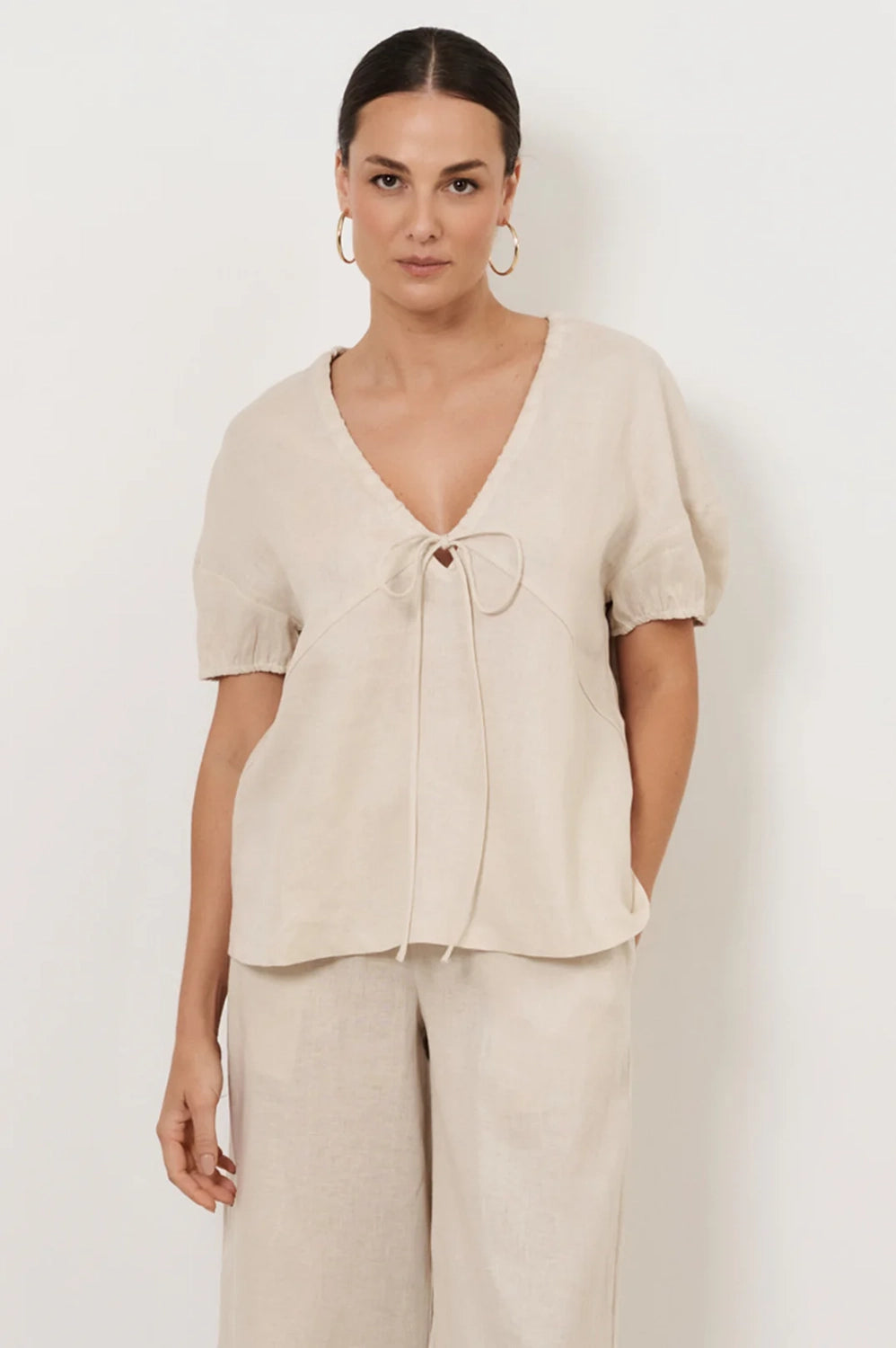 Adorne Maura Tie Detail Top AJD2219