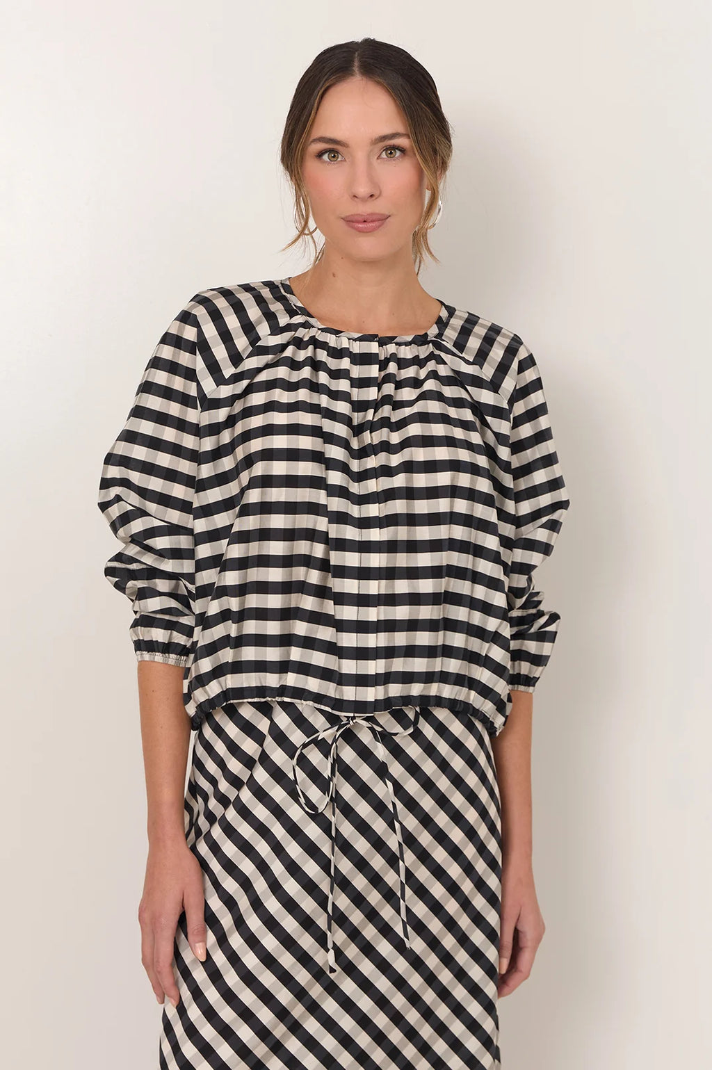Adorne Yasmine Raglan Sleeve Gingham Top - Print AJD2486PRINXX