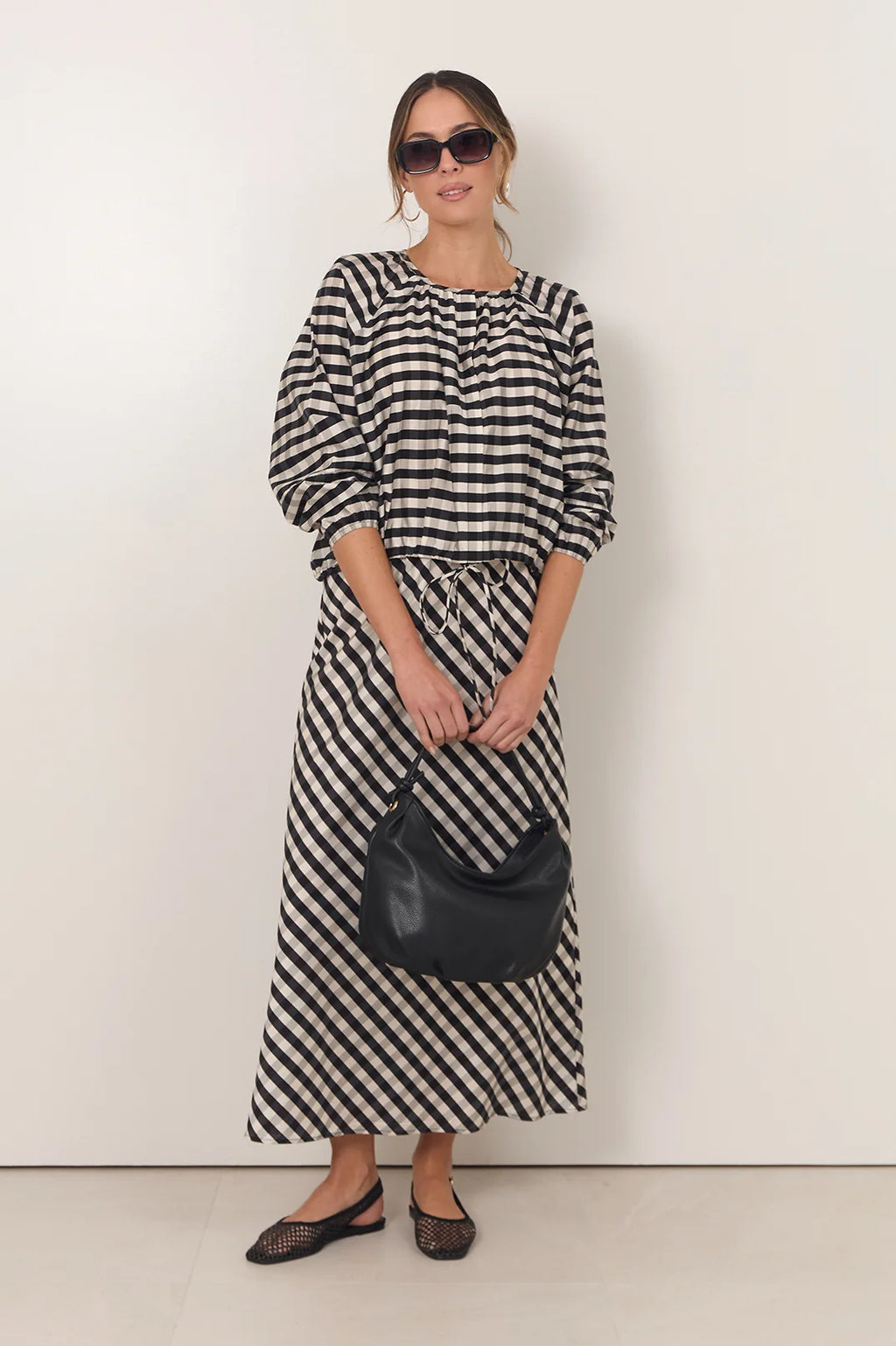 Adorne Yasmine Raglan Sleeve Gingham Top - Print AJD2486PRINXX