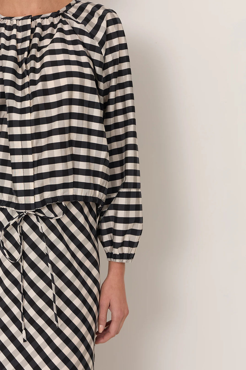 Adorne Yasmine Raglan Sleeve Gingham Top - Print AJD2486PRINXX