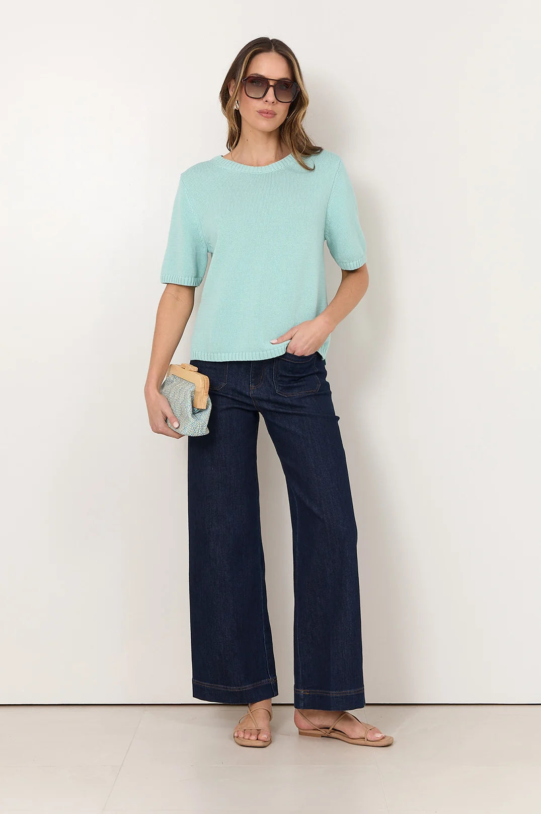 Adorne Kain Knit Top (Mint) AJD2542MINT