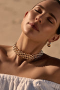 Adorne Statement Chain Collar Necklace AND2457