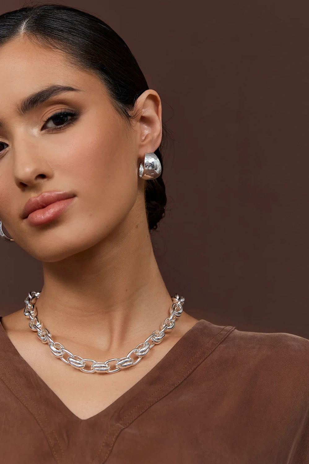 Adorne Double Link Chain Necklace AND2566