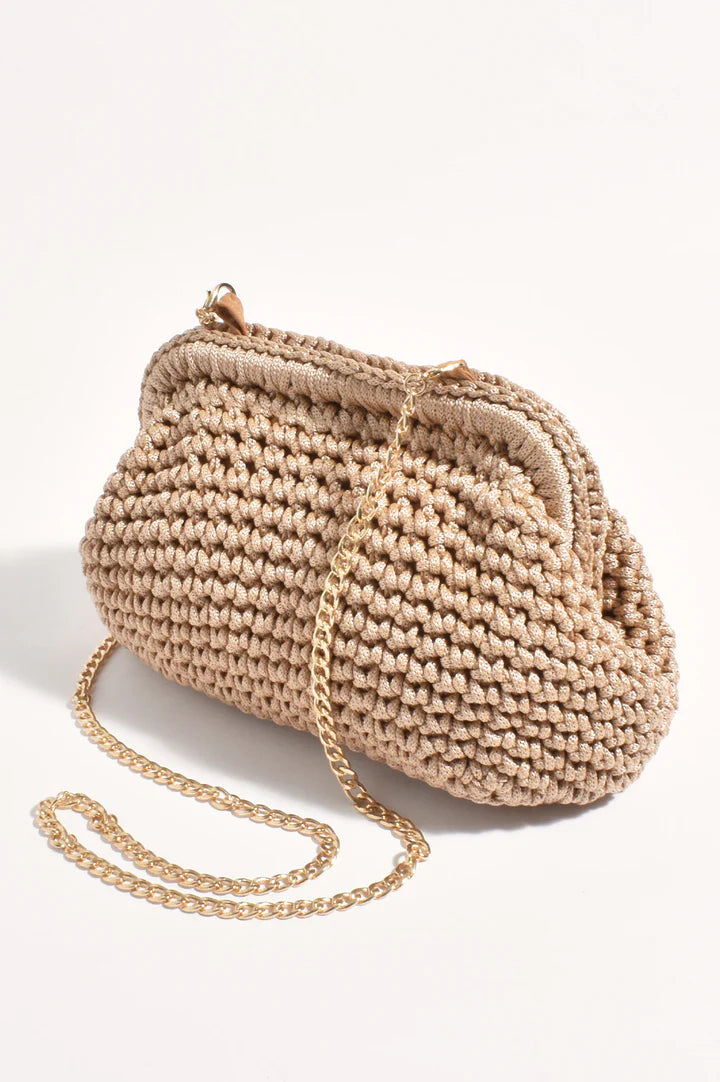 Adorne Regan Macrame Weave Clutch AVD1727