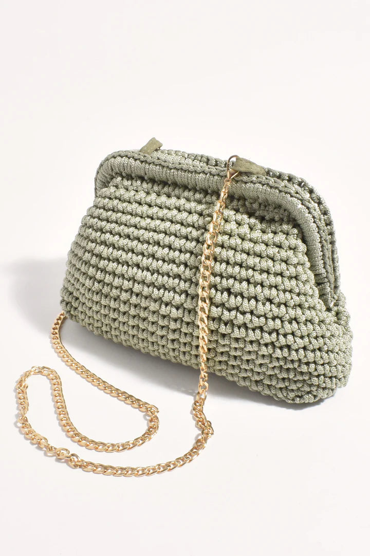 Adorne Regan Macrame Weave Clutch AVD1727