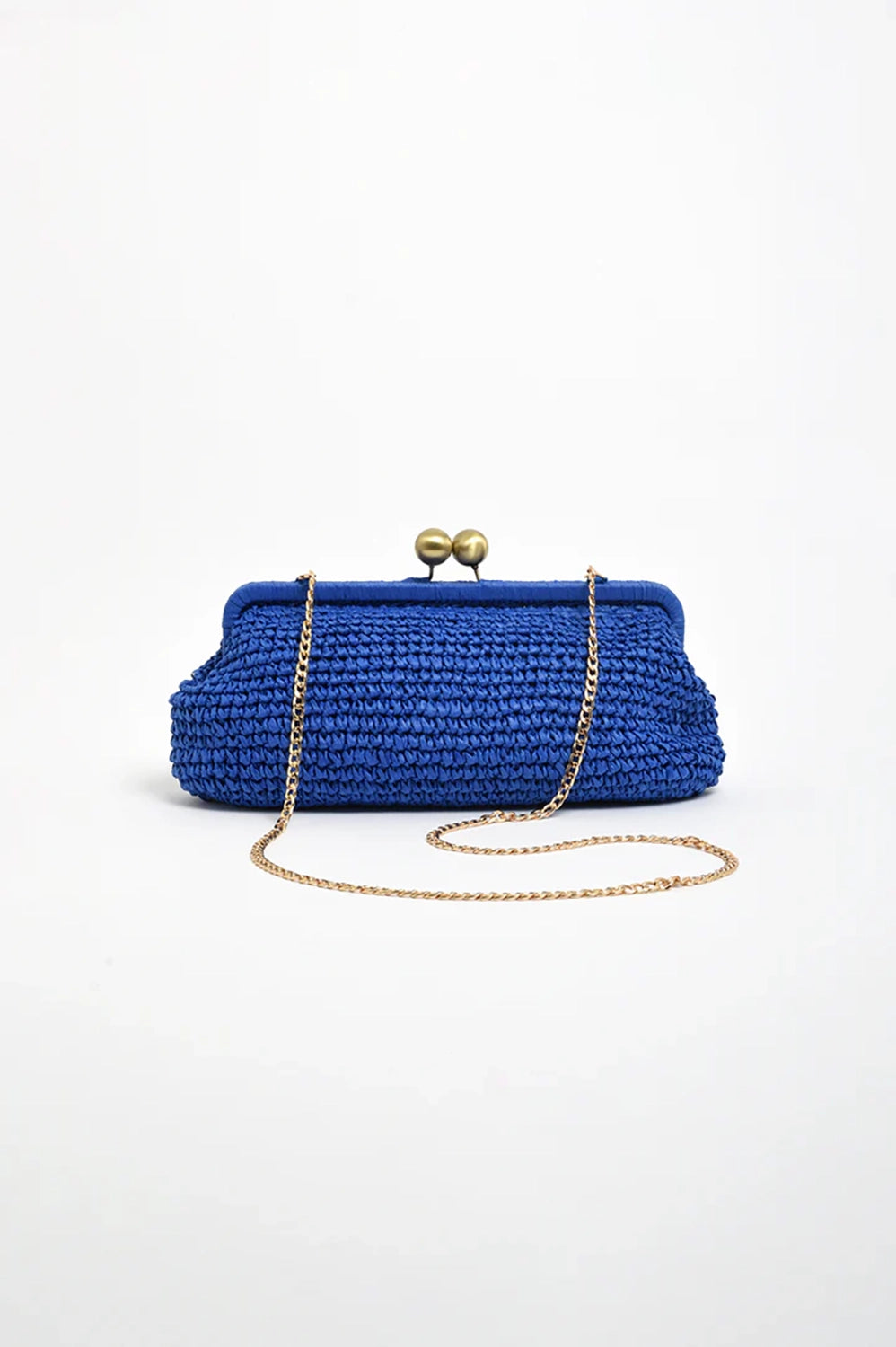 Adorne Clip Top Elongated Clutch - Cobalt AVD1792