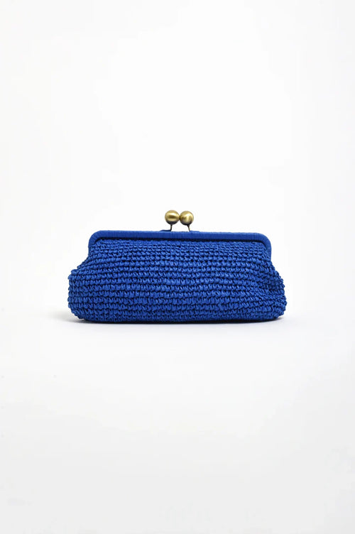 Adorne Clip Top Elongated Clutch - Cobalt AVD1792
