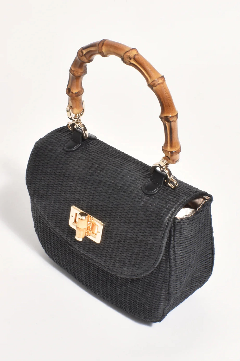 Adorne Marissa Woven Bamboo Curved Mini Bag AXD1851