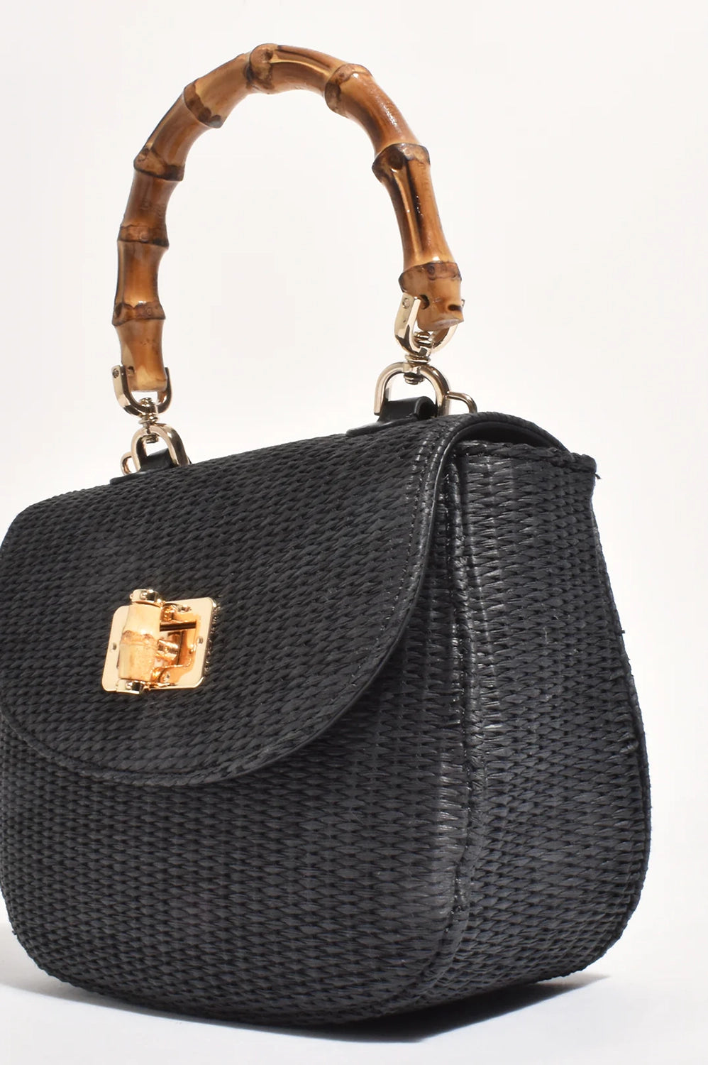 Adorne Marissa Woven Bamboo Curved Mini Bag AXD1851