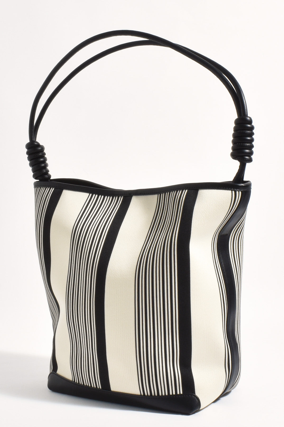 Adorne Grier Stripe Canvas Bucket Bag AXD1957