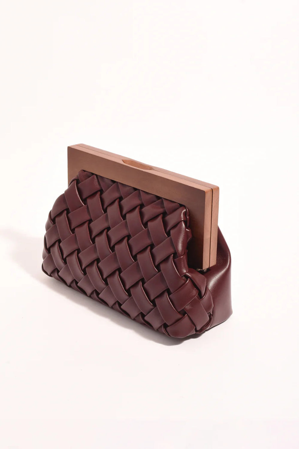 Adorne Vivienne Weave Timber Frame Clutch AXD1980