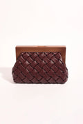 Adorne Vivienne Weave Timber Frame Clutch AXD1980