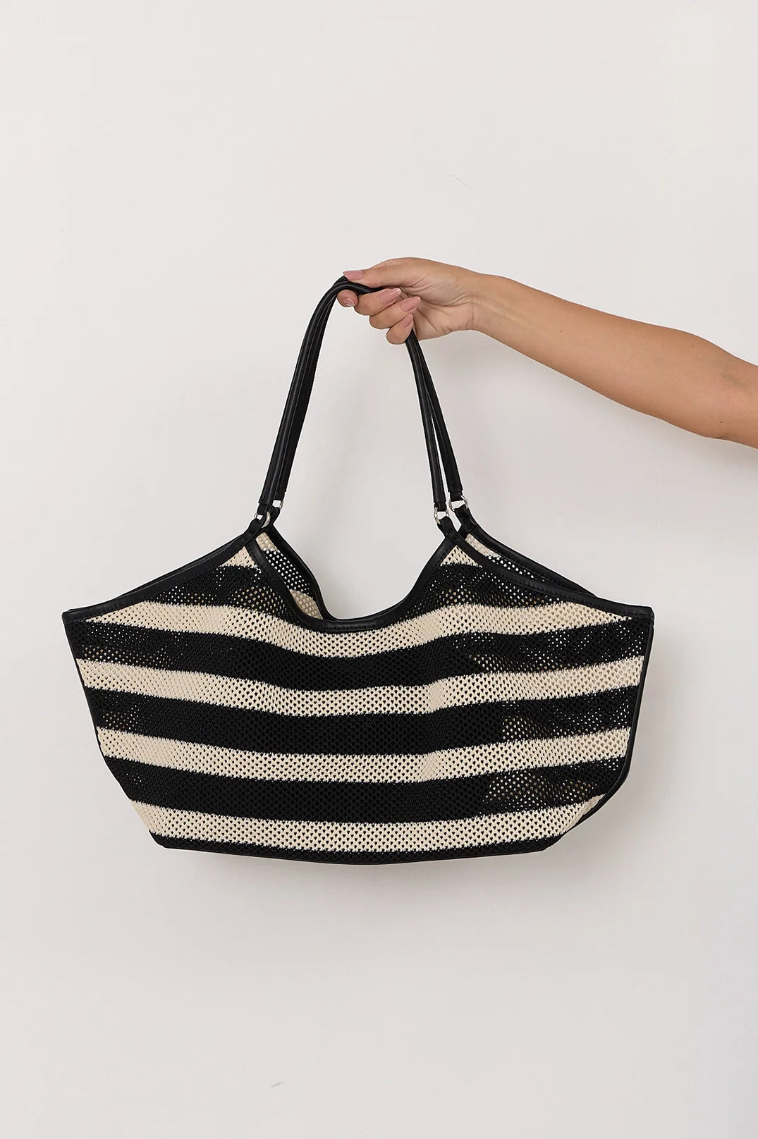 Adorne Sporty Weave Tote - Black/Natural AXD2018BLACNATU