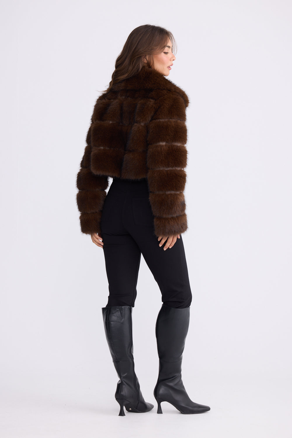 Brave+True Daria Fur Jacket Chocolate BT26303