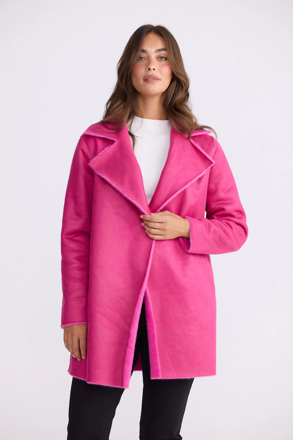 Holiday Life Odette Fur Coat Hot Pink BT26311