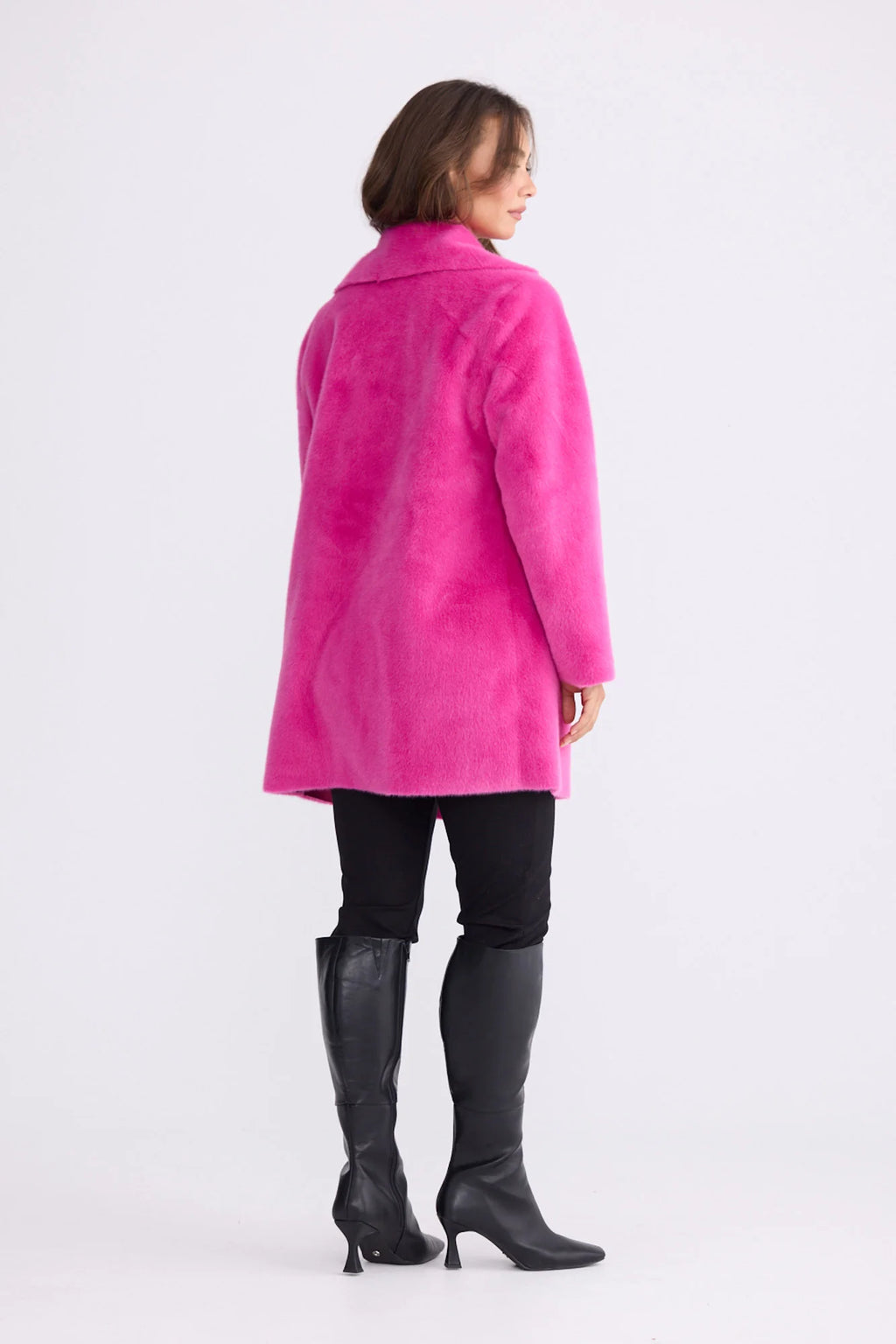 Holiday Life Odette Fur Coat Hot Pink BT26311
